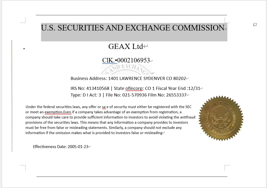 Qualification Certificate